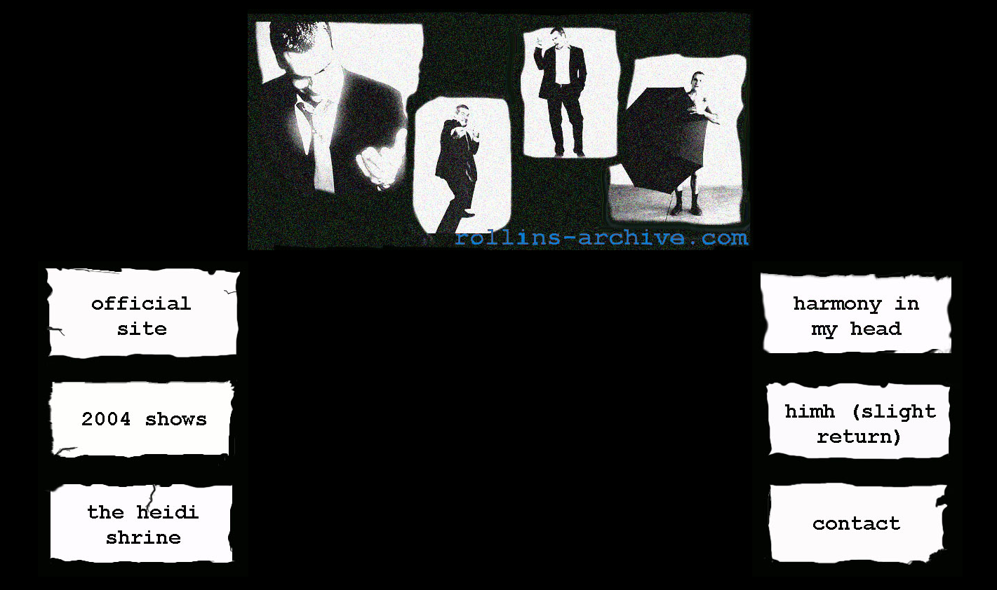 screenshot of rollins-archive.org circa 2006